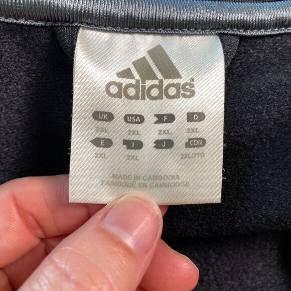 Adidas Track Jacket Mens 2XL Black Full Zip Warm Up Athletic Athleisure - Picture 5 of 9